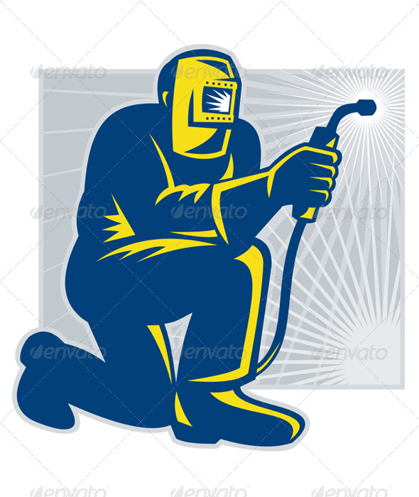 Graphic River Welder Fabricator Welding Kneeling Vectors - Characters People 863100 Graphic River Welder Fabricator Welding Kneeling Vectors - Characters People 863100