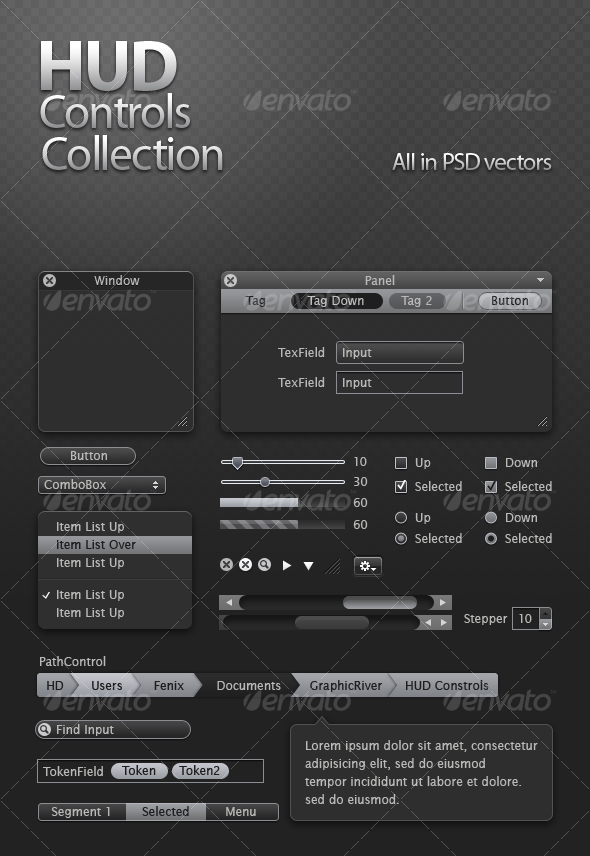 GraphicRiver HUD Controls Collection 36628 GraphicRiver HUD Controls Collection 36628