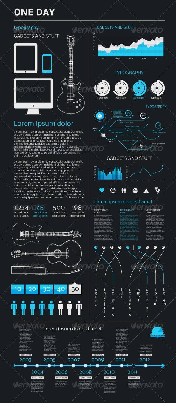 GraphicRiver Elements of Infographics with an Electric Guitar 907007 GraphicRiver Elements of Infographics with an Electric Guitar 907007