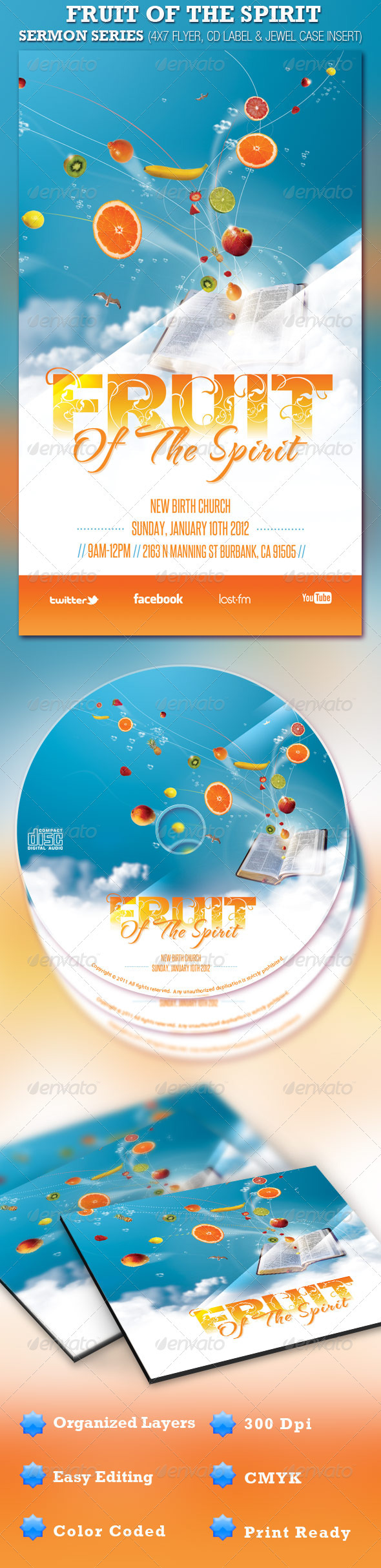 GraphicRiver Fruit of the Spirit Church Flyer and CD Template 918301 GraphicRiver Fruit of the Spirit Church Flyer and CD Template 918301