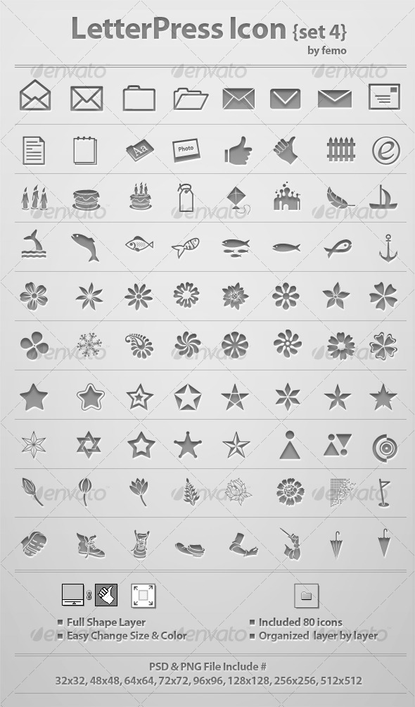 GraphicRiver Letterpress Icon {Set 4} 118845 GraphicRiver Letterpress Icon {Set 4} 118845