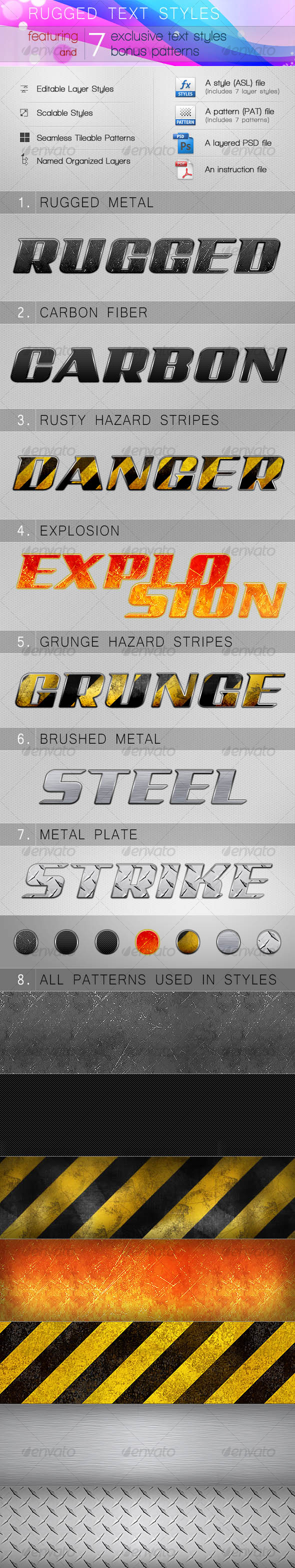 GraphicRiver RUGGED LAYER STYLES & PATTERNS 118945 GraphicRiver RUGGED LAYER STYLES & PATTERNS 118945