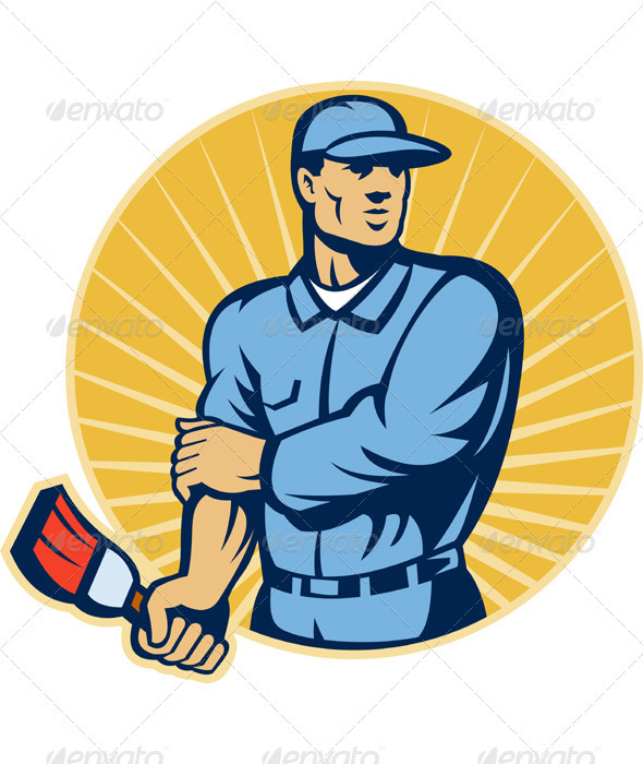GraphicRiver Painter Holding A Paintbrush 947685 GraphicRiver Painter Holding A Paintbrush 947685