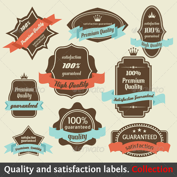 GraphicRiver Vintage Premium Quality and Satisfaction Labels 965765 GraphicRiver Vintage Premium Quality and Satisfaction Labels 965765