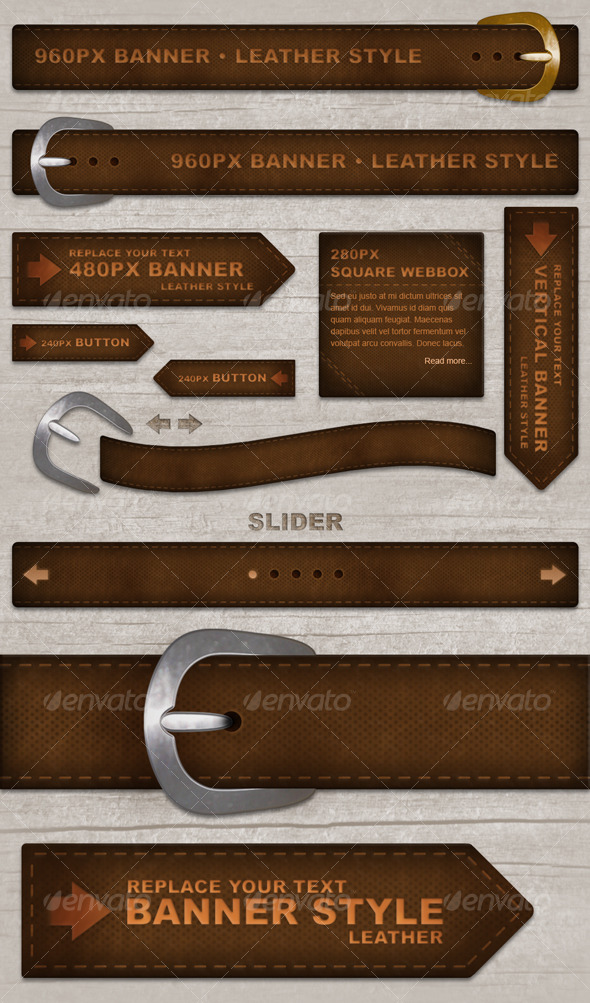 GraphicRiver Leather Style Elements 122529 GraphicRiver Leather Style Elements 122529