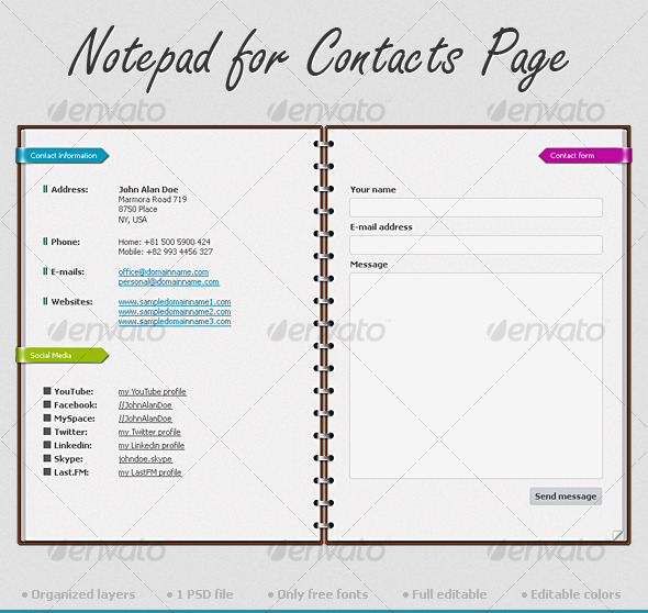 GraphicRiver Notepad for Contacts Page 124137 GraphicRiver Notepad for Contacts Page 124137