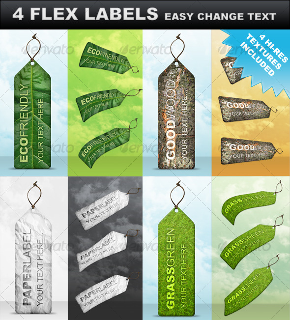 GraphicRiver 4 Premium Flex Labels 124206 GraphicRiver 4 Premium Flex Labels 124206