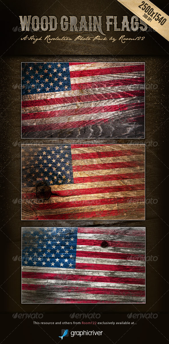 GraphicRiver Wood Grain Flags 125021 GraphicRiver Wood Grain Flags 125021