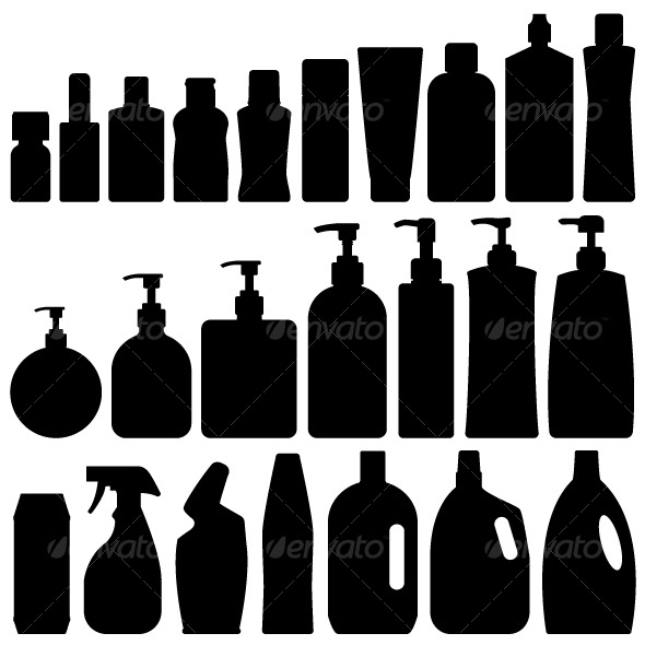 GraphicRiver Bathroom Bottles Silhouette Set Vector 127018 GraphicRiver Bathroom Bottles Silhouette Set Vector 127018