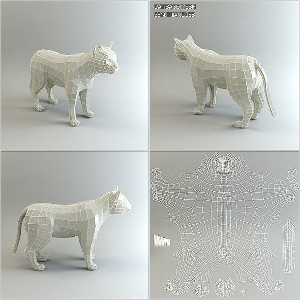 3DOcean Low Poly Base Mesh Cat 1021785 3DOcean Low Poly Base Mesh Cat 1021785