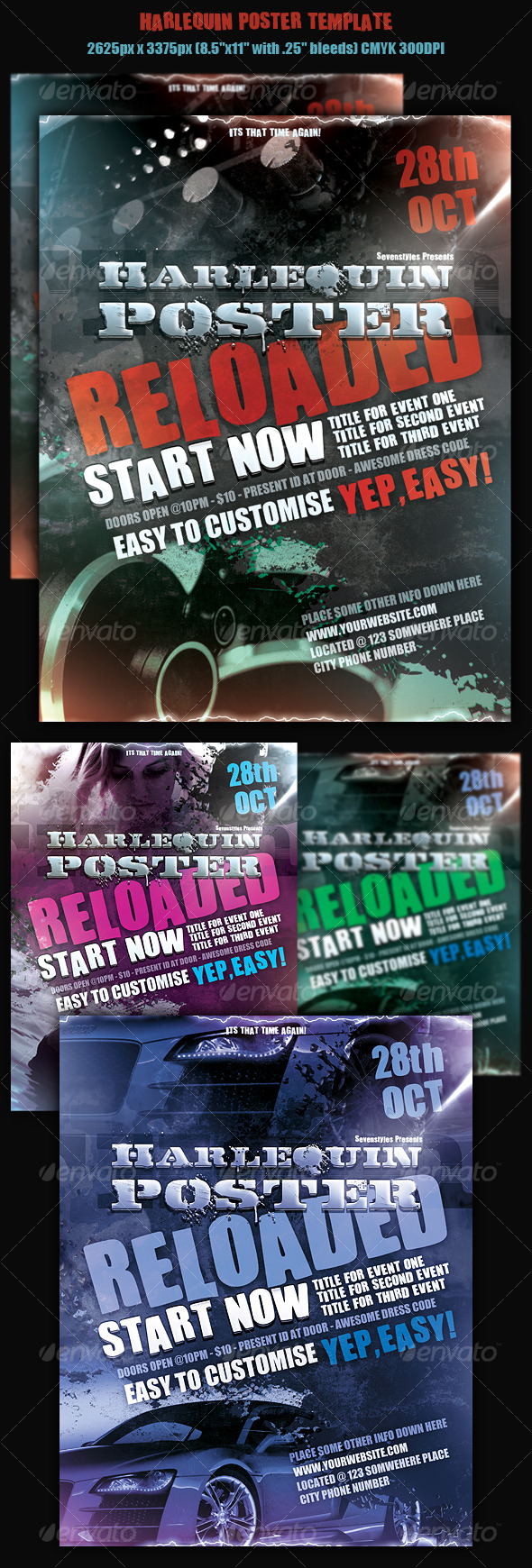 GraphicRiver Harlequin Poster Template 129566 GraphicRiver Harlequin Poster Template 129566