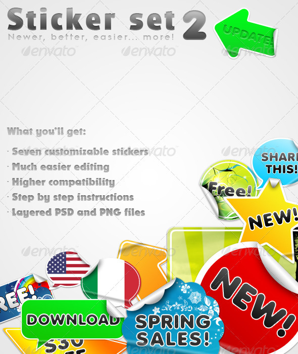 GraphicRiver Sticker set 78861 GraphicRiver Sticker set 78861