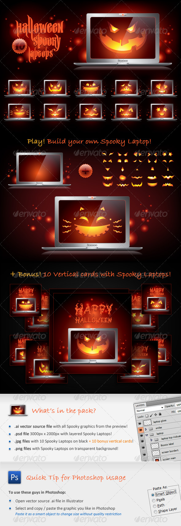 GraphicRiver Halloween Spooky Laptops 132423 GraphicRiver Halloween Spooky Laptops 132423