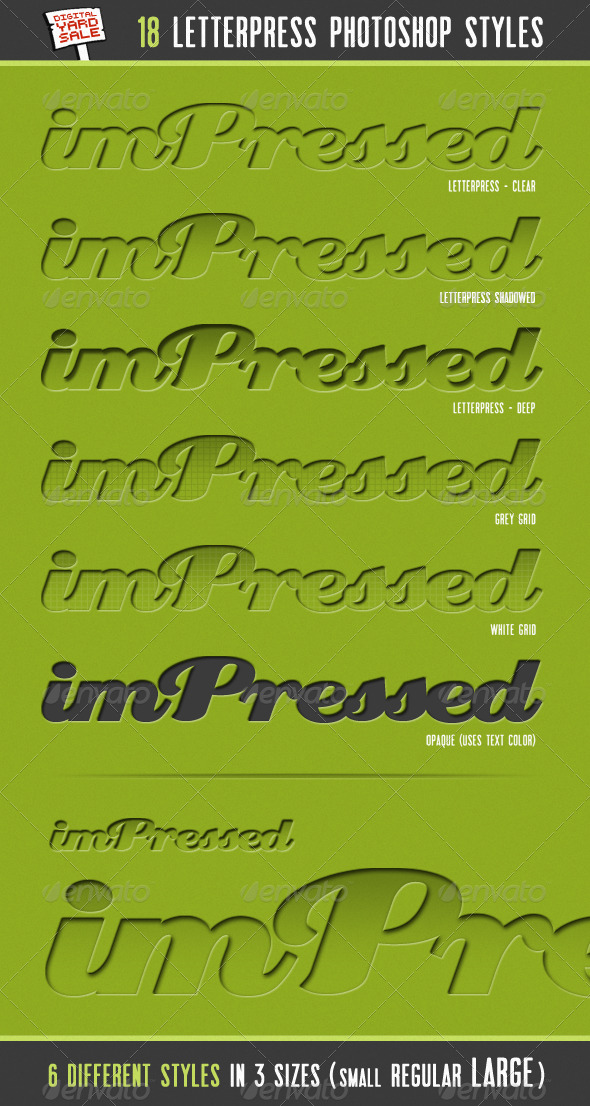 GraphicRiver imPressed 18 Letterpress Photoshop Layer Styles 132748 GraphicRiver imPressed 18 Letterpress Photoshop Layer Styles 132748