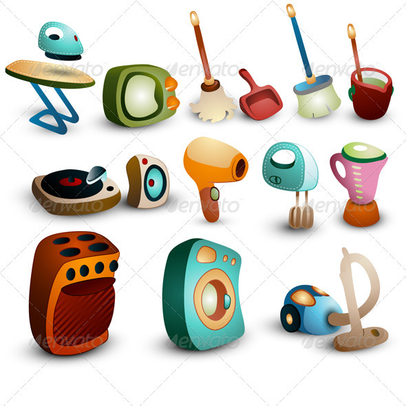 Graphic River Retro Household Icons Vectors - Conceptual Technology Retro 1068717 Graphic River Retro Household Icons Vectors - Conceptual Technology Retro 1068717