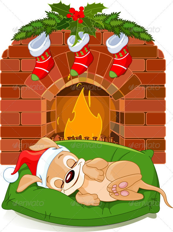 Graphic River Christmas puppy near fireplace Vectors - Conceptual Seasons/Holidays Christmas 1069911 Graphic River Christmas puppy near fireplace Vectors - Conceptual Seasons/Holidays Christmas 1069911