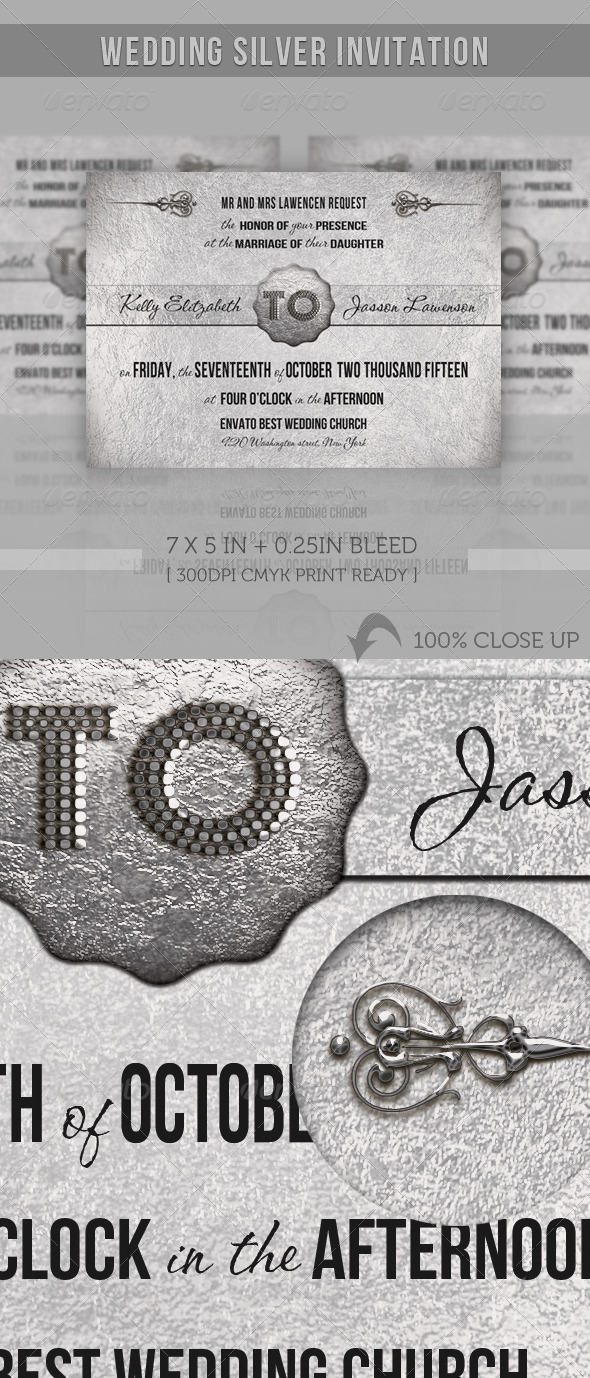 GraphicRiver Wedding Silver Invitation 1072640 GraphicRiver Wedding Silver Invitation 1072640