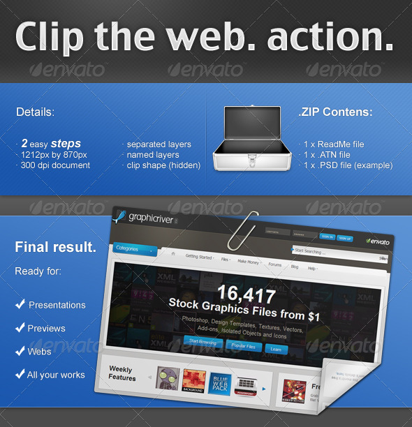 GraphicRiver Clip the web PS ACTION 133850 GraphicRiver Clip the web PS ACTION 133850