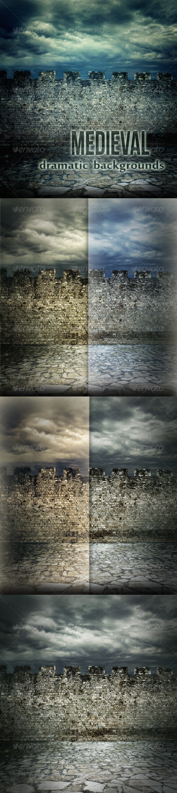 GraphicRiver Medieval Wall Dramatic Backgrounds 1084911 GraphicRiver Medieval Wall Dramatic Backgrounds 1084911
