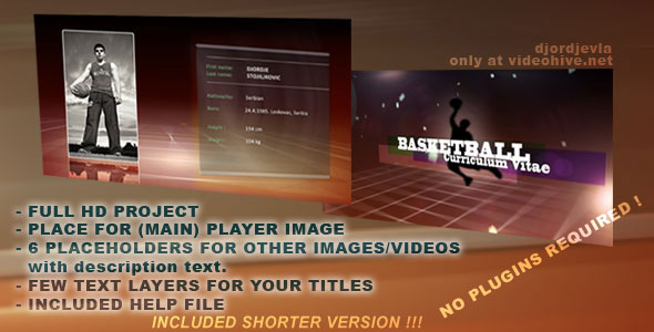 After Effects Project - VideoHive SPORT VIDEO CV 133859 After Effects Project - VideoHive SPORT VIDEO CV 133859
