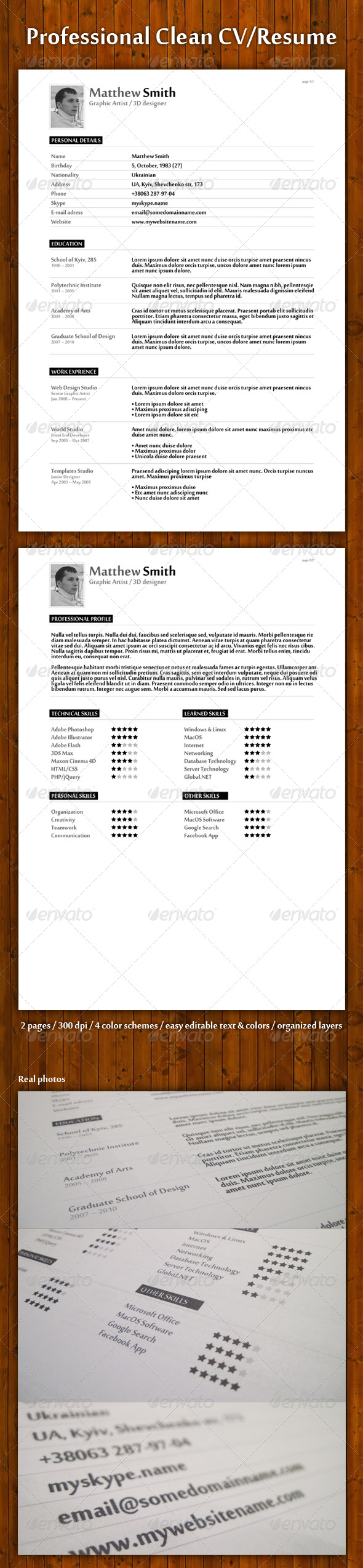 GraphicRiver Professional Clean Resume CV 133999 GraphicRiver Professional Clean Resume CV 133999