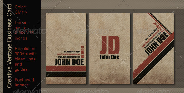 GraphicRiver Creative Vintage Business Card 135278 GraphicRiver Creative Vintage Business Card 135278