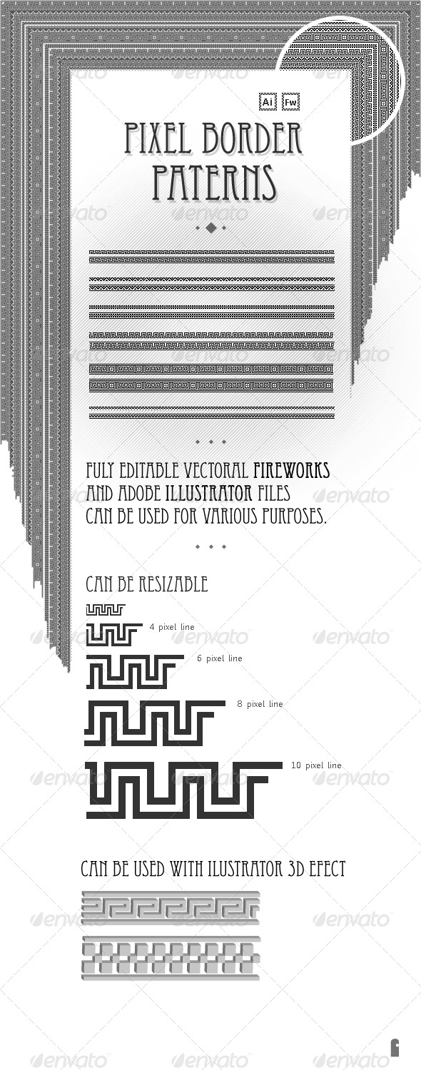 GraphicRiver Pixel border patterns 63728 GraphicRiver Pixel border patterns 63728
