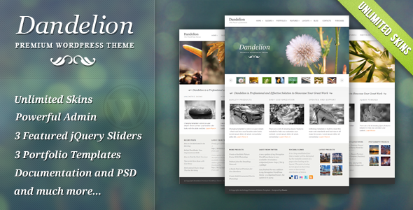 ThemeForest Dandelion Powerful Elegant WordPress Theme 136628 ThemeForest Dandelion Powerful Elegant WordPress Theme 136628