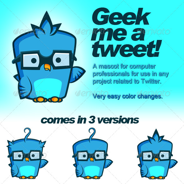 GraphicRiver Twitter Geek Bird 143083 GraphicRiver Twitter Geek Bird 143083