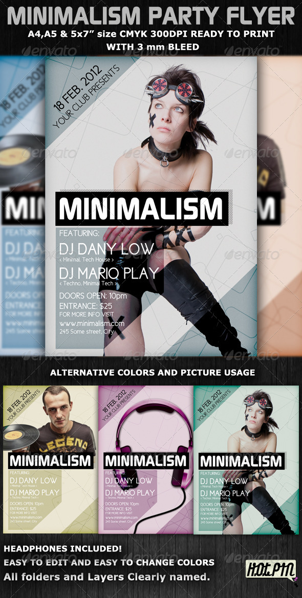 GraphicRiver Minimalism Club Party Flyer Template 1230394 GraphicRiver Minimalism Club Party Flyer Template 1230394