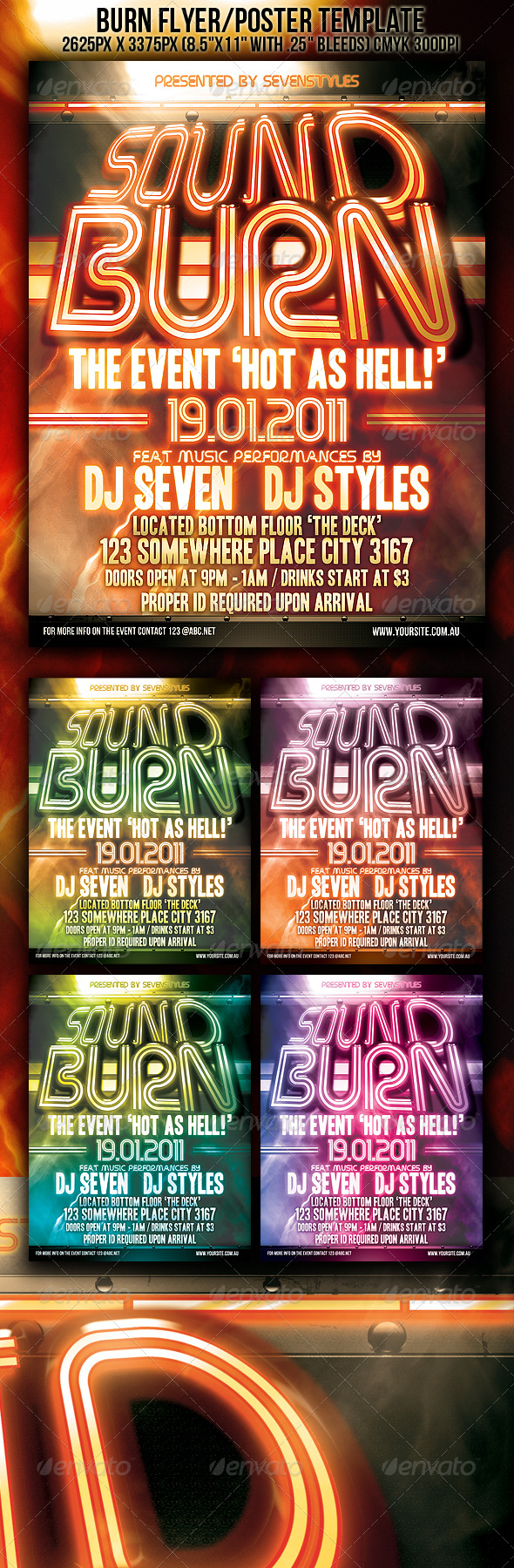 GraphicRiver Sound Burn Flyer Poster Template 149707 GraphicRiver Sound Burn Flyer Poster Template 149707
