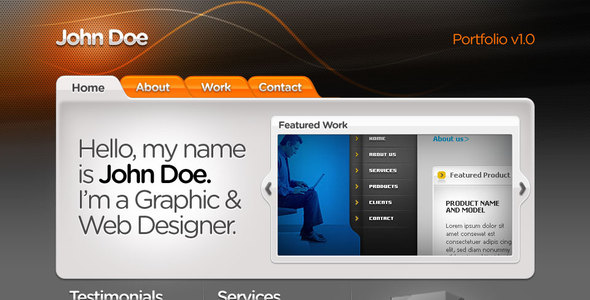 ThemeForest Web Designer Portfolio template 50214 ThemeForest Web Designer Portfolio template 50214