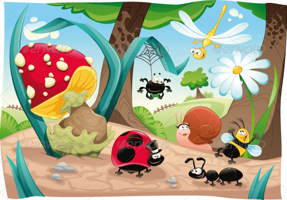 GraphicRiver Insects family on the ground 152143 GraphicRiver Insects family on the ground 152143