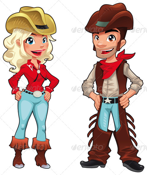 GraphicRiver Cowboy and cowgirl 153704 GraphicRiver Cowboy and cowgirl 153704