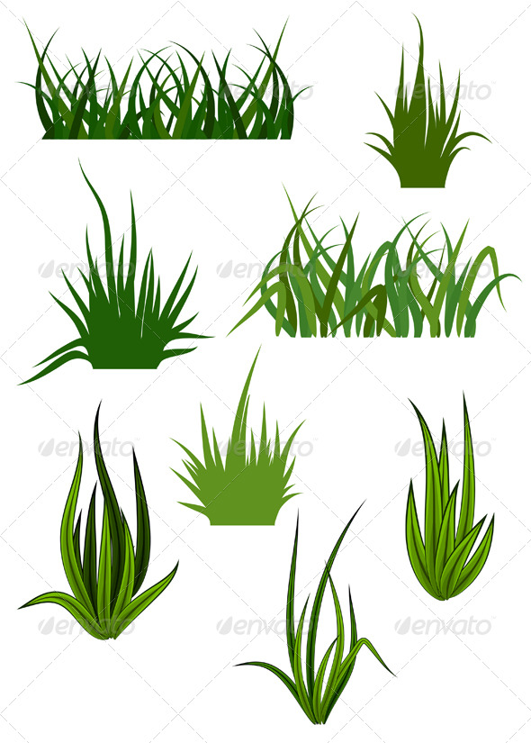 GraphicRiver Green Grass Elements for Design 154774 GraphicRiver Green Grass Elements for Design 154774