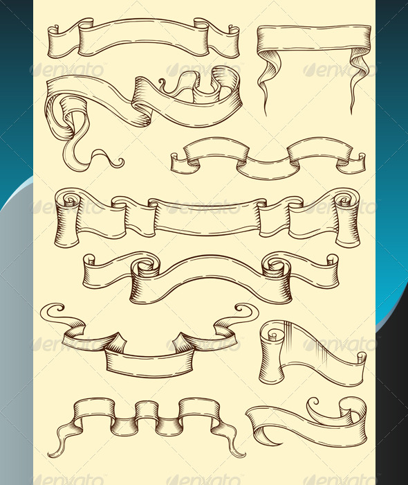 GraphicRiver Ribbon in retro style 155636 GraphicRiver Ribbon in retro style 155636