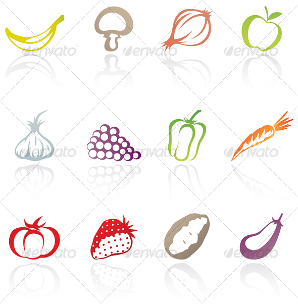 GraphicRiver fruit and vegetable icons 51796 GraphicRiver fruit and vegetable icons 51796