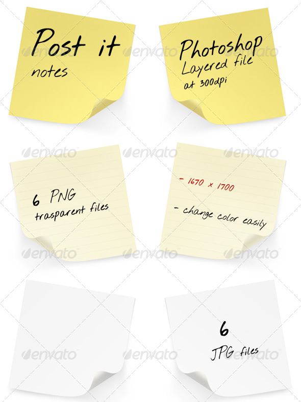 GraphicRiver Post it Pack 157179 GraphicRiver Post it Pack 157179