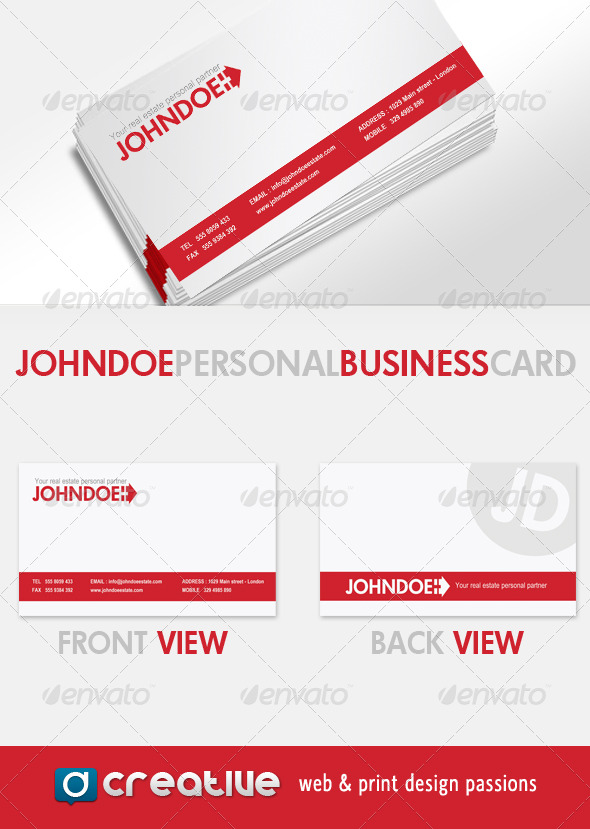 GraphicRiver John Doe Real Estate personal Business Card 158305 GraphicRiver John Doe Real Estate personal Business Card 158305