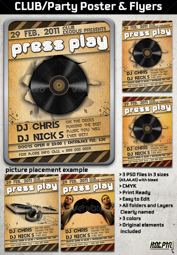 GraphicRiver Party Club Concert Flyer and Poster 159145 GraphicRiver Party Club Concert Flyer and Poster 159145