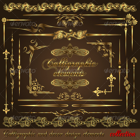GraphicRiver Gold calligraphic design elements vol2 159935 GraphicRiver Gold calligraphic design elements vol2 159935