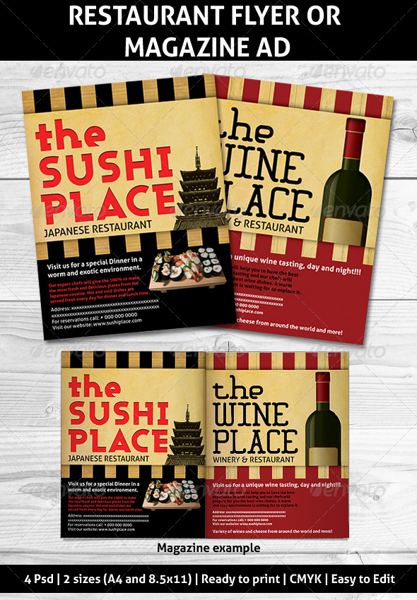 GraphicRiver Restaurant Magazine Ads or flyer 160623 GraphicRiver Restaurant Magazine Ads or flyer 160623