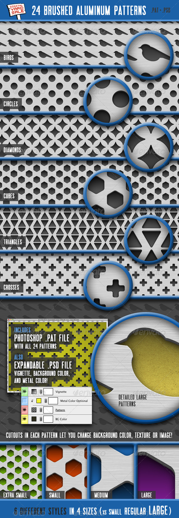 GraphicRiver 24 Brushed Aluminum Patterns 161670 GraphicRiver 24 Brushed Aluminum Patterns 161670