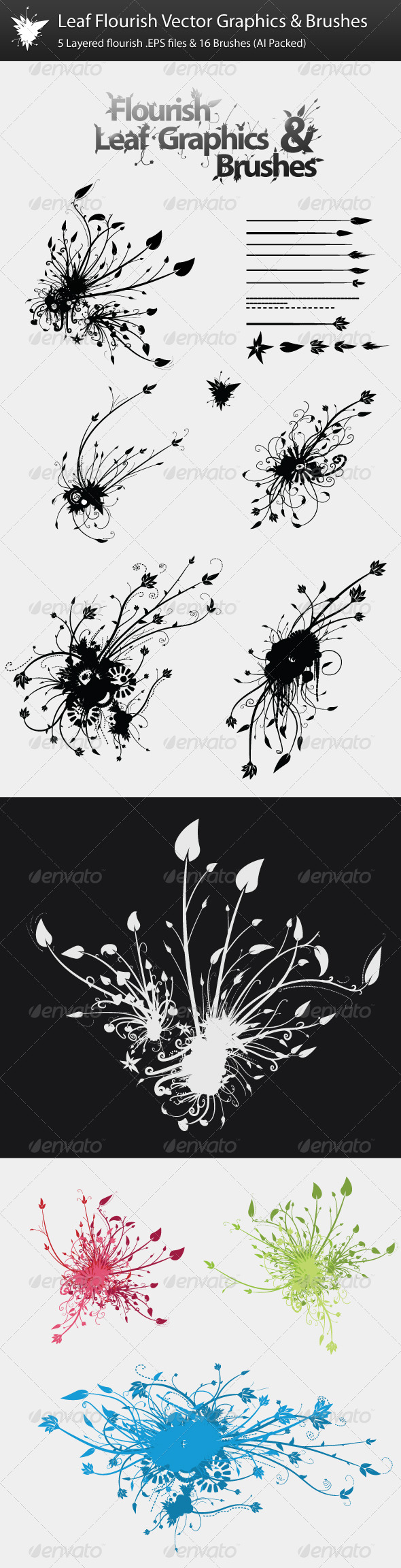 GraphicRiver Leaf Flourish Vector Graphics & Brushes 162072 GraphicRiver Leaf Flourish Vector Graphics & Brushes 162072