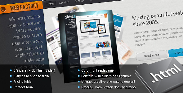 ThemeForest Web factory Modern & Unique HTML Template 162643 ThemeForest Web factory Modern & Unique HTML Template 162643