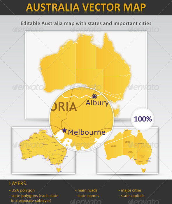 GraphicRiver Australia layered vector map 164167 GraphicRiver Australia layered vector map 164167