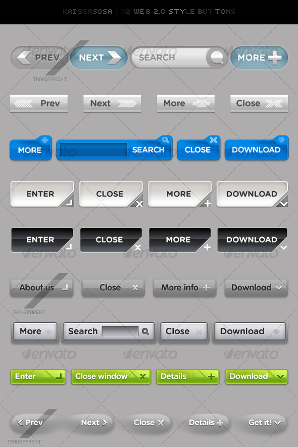GraphicRiver 32 Web 2.0 style Buttons 54627 GraphicRiver 32 Web 2.0 style Buttons 54627