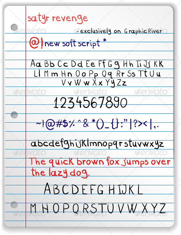 GraphicRiver Satyr Revenge Freehand Font 166347 GraphicRiver Satyr Revenge Freehand Font 166347