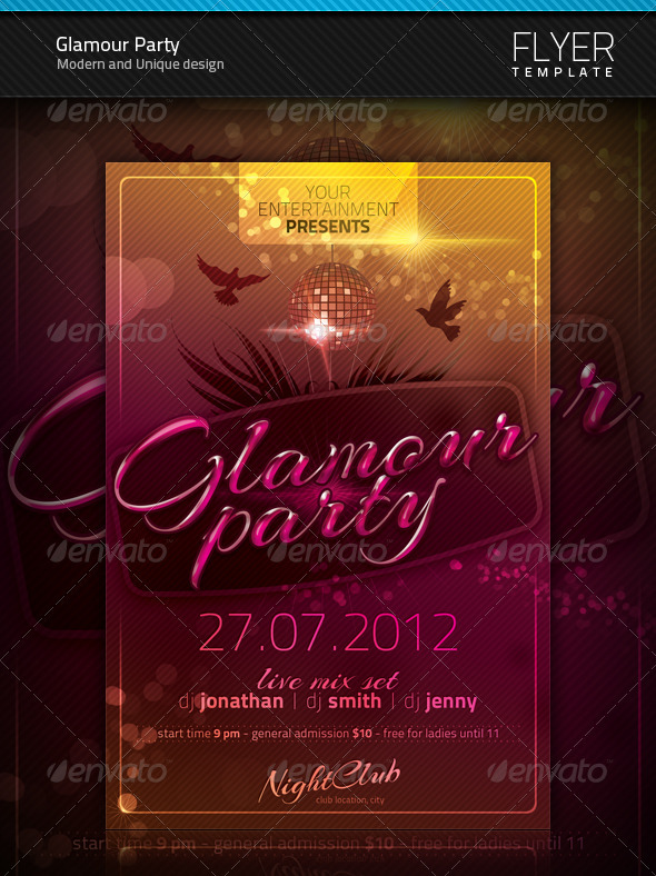 Graphic River Glamour Party Flyer Print Templates - Flyers Events Clubs & Parties 1436756 Graphic River Glamour Party Flyer Print Templates - Flyers Events Clubs & Parties 1436756