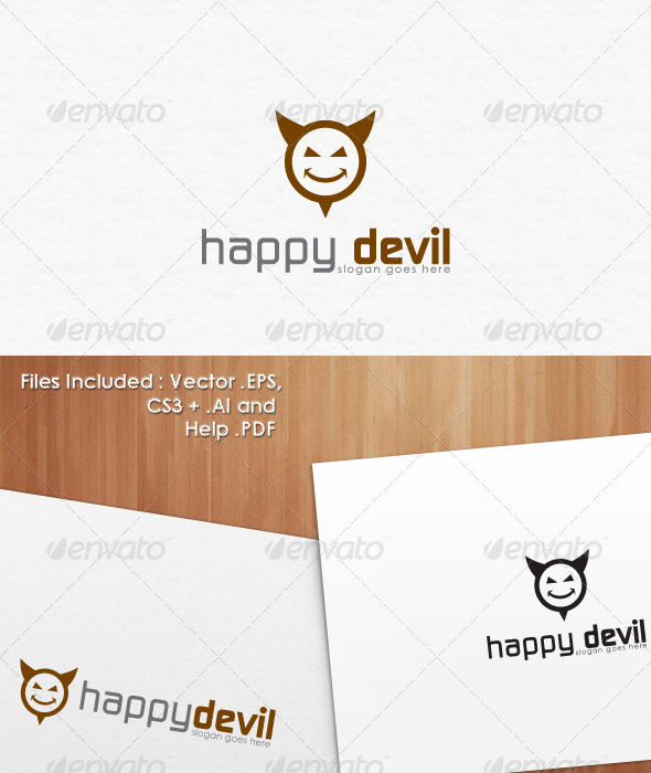 GraphicRiver Happy Devil Logo Template Design 1456257 GraphicRiver Happy Devil Logo Template Design 1456257